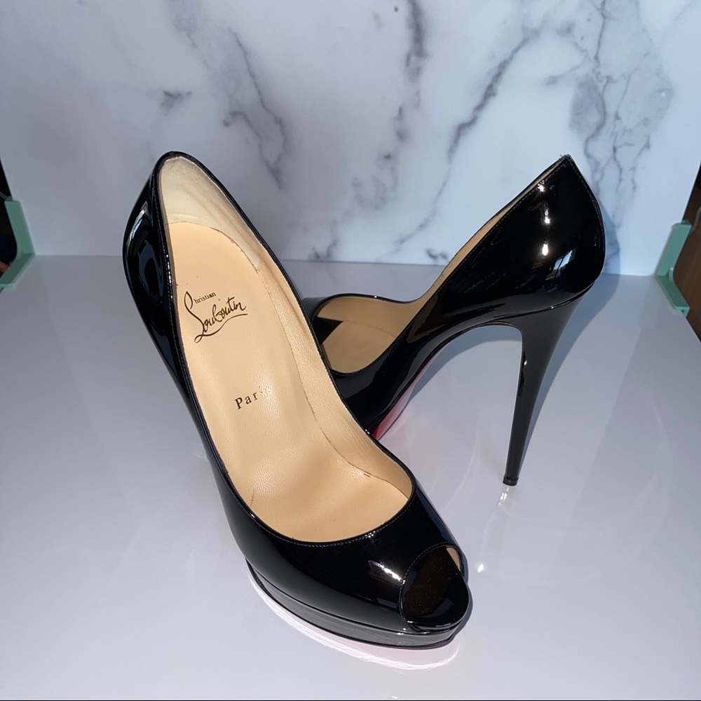 Christian Louboutin Lady Peep Black Patent Size 42 - Picture 8 of 10